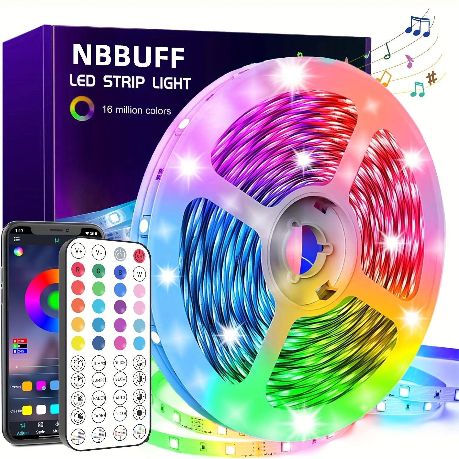 LED Strip Lights Colour Changing with Music Sync