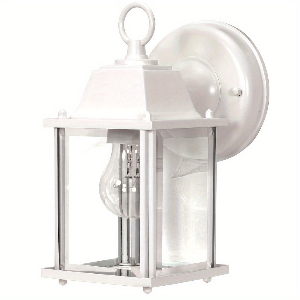 Outdoor Wall Light Glass Lantern Metal Frame