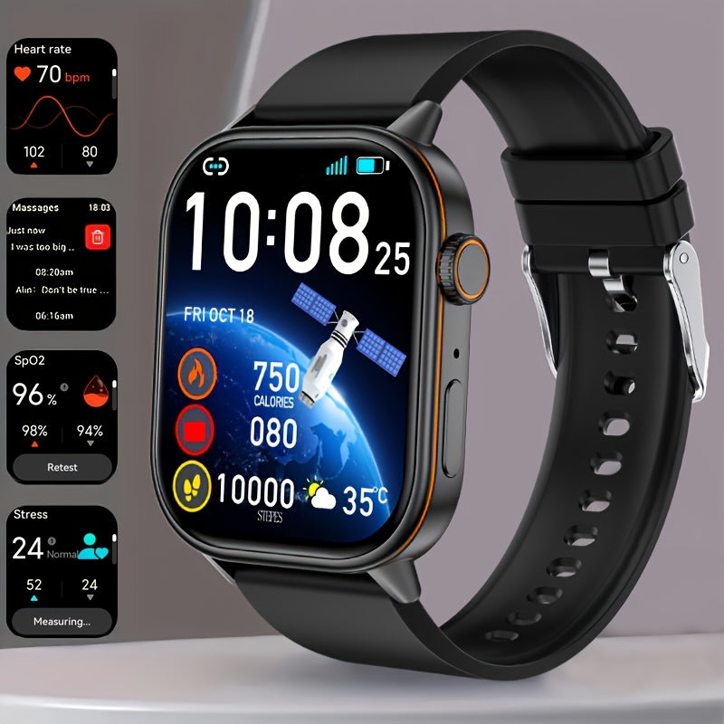 Smart Watch Black Silicone Fitness Tracker