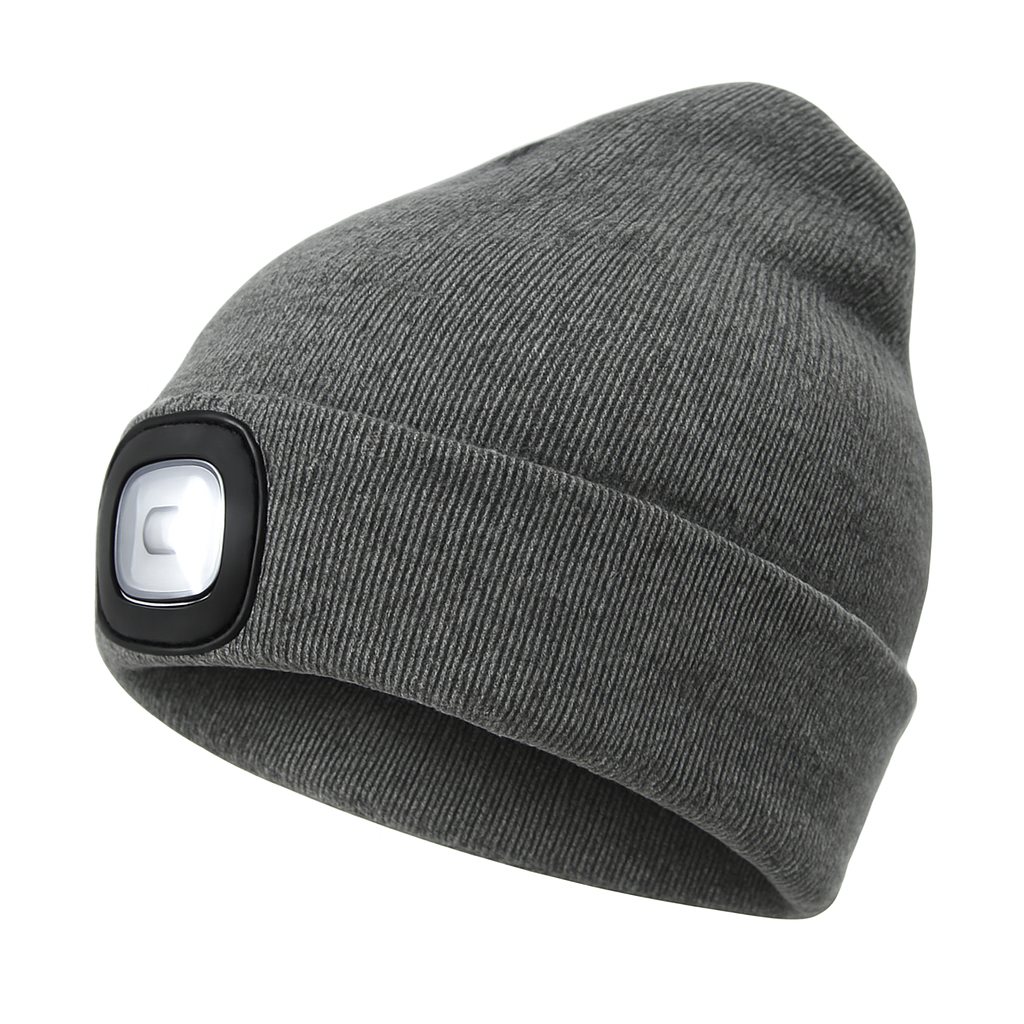 Beanie Hat with Rechargeable LED Headlight