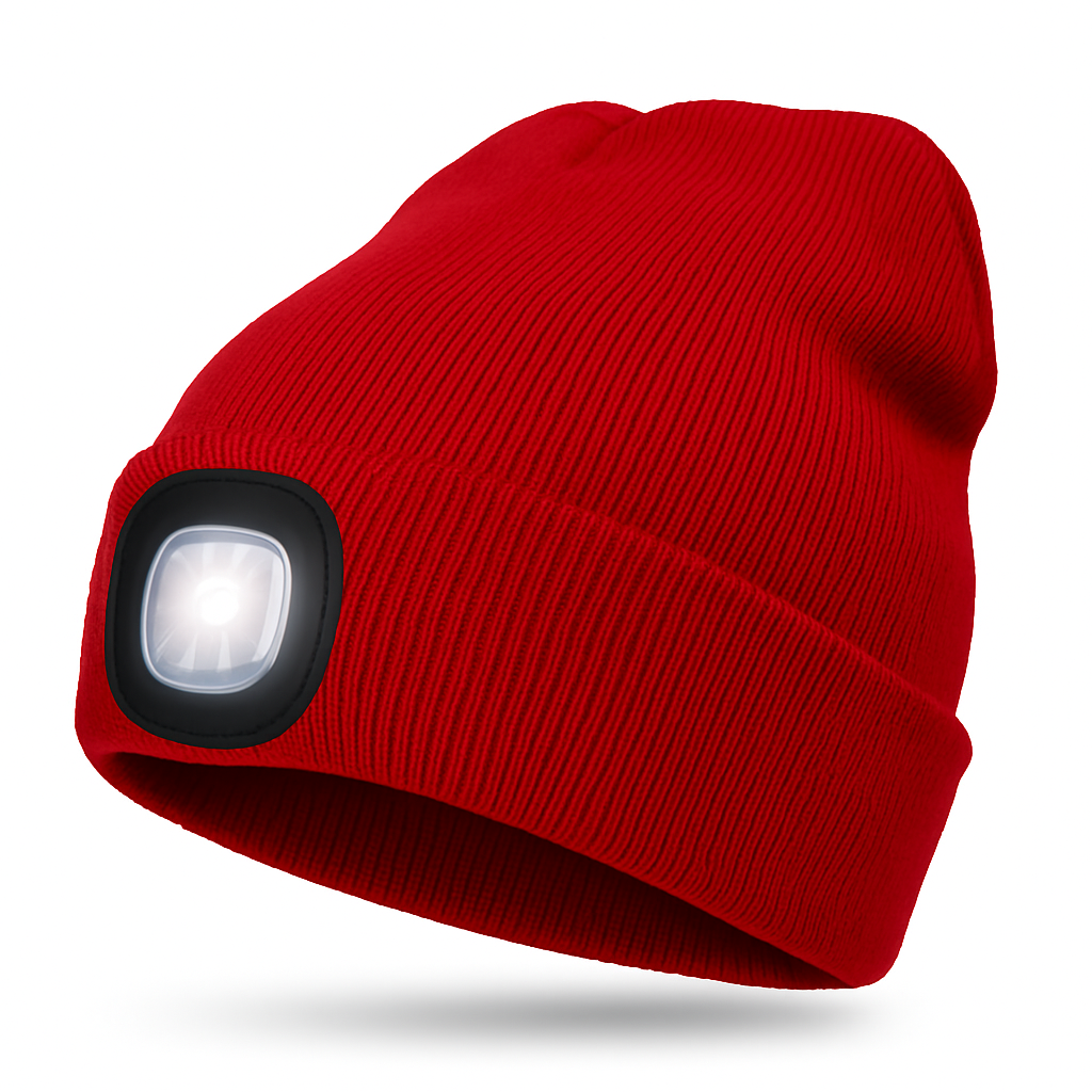 Beanie Hat with Rechargeable LED Headlight