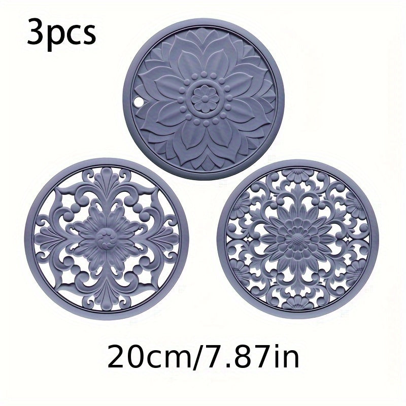 Heat Resistant Silicone Trivet Mat Set