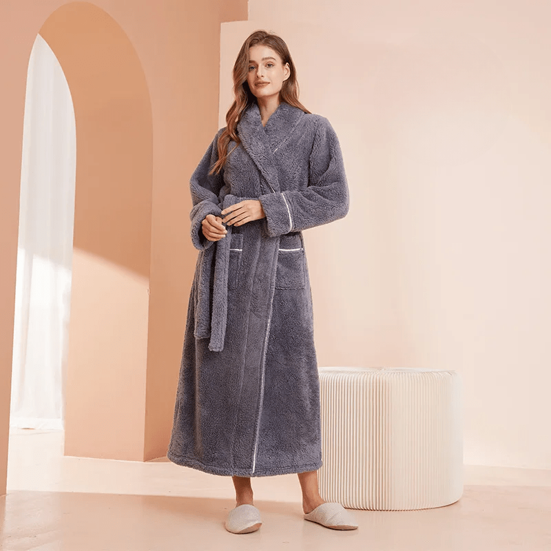 PlushTherm Robe | Soft Flannel Warm Bathrobe for Winter