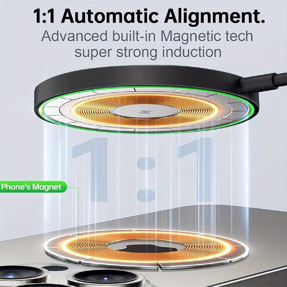 Wireless Magnetic Phone Charger with USB Cable