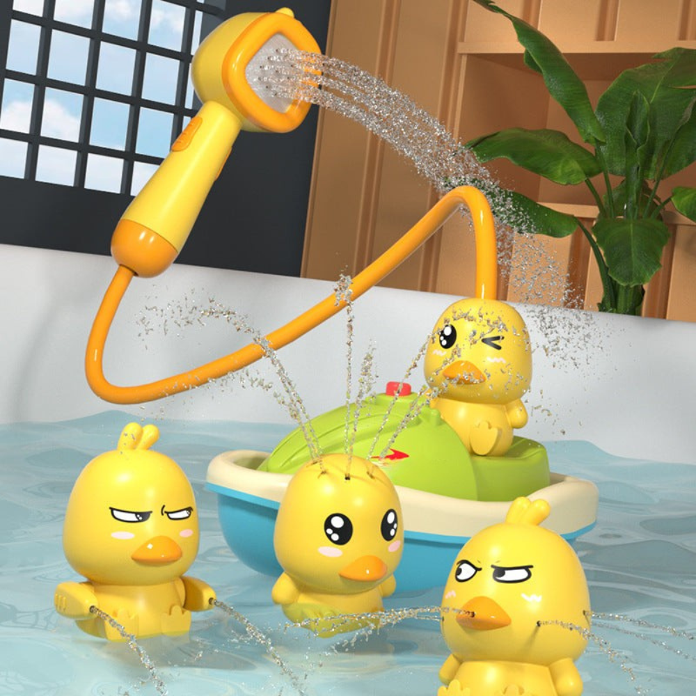 Bath Toy Set Floating Ducks Shower Spray