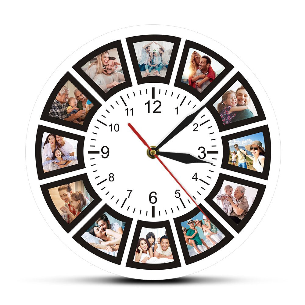 Wall Clock Personalized Photo Collage Frame