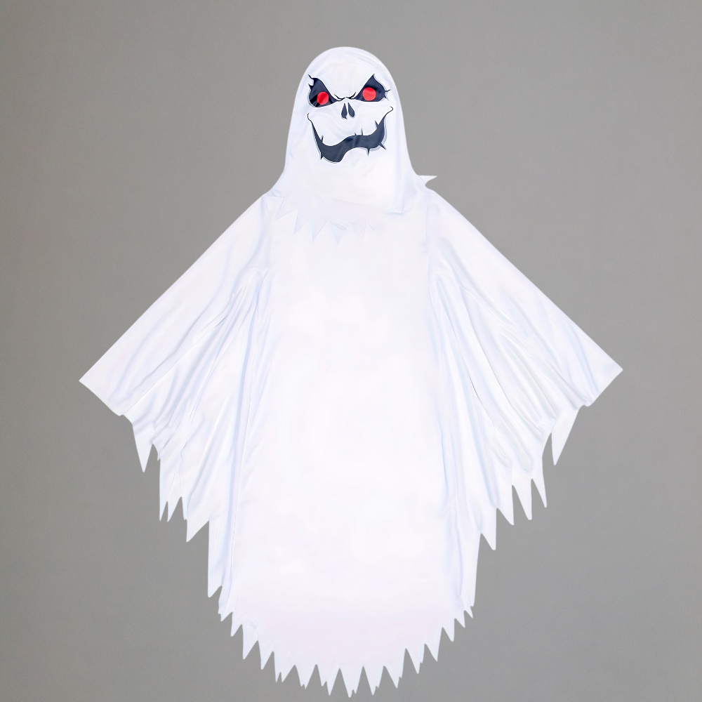 Halloween Ghost Costume Kids Mask Cape Outfit Set
