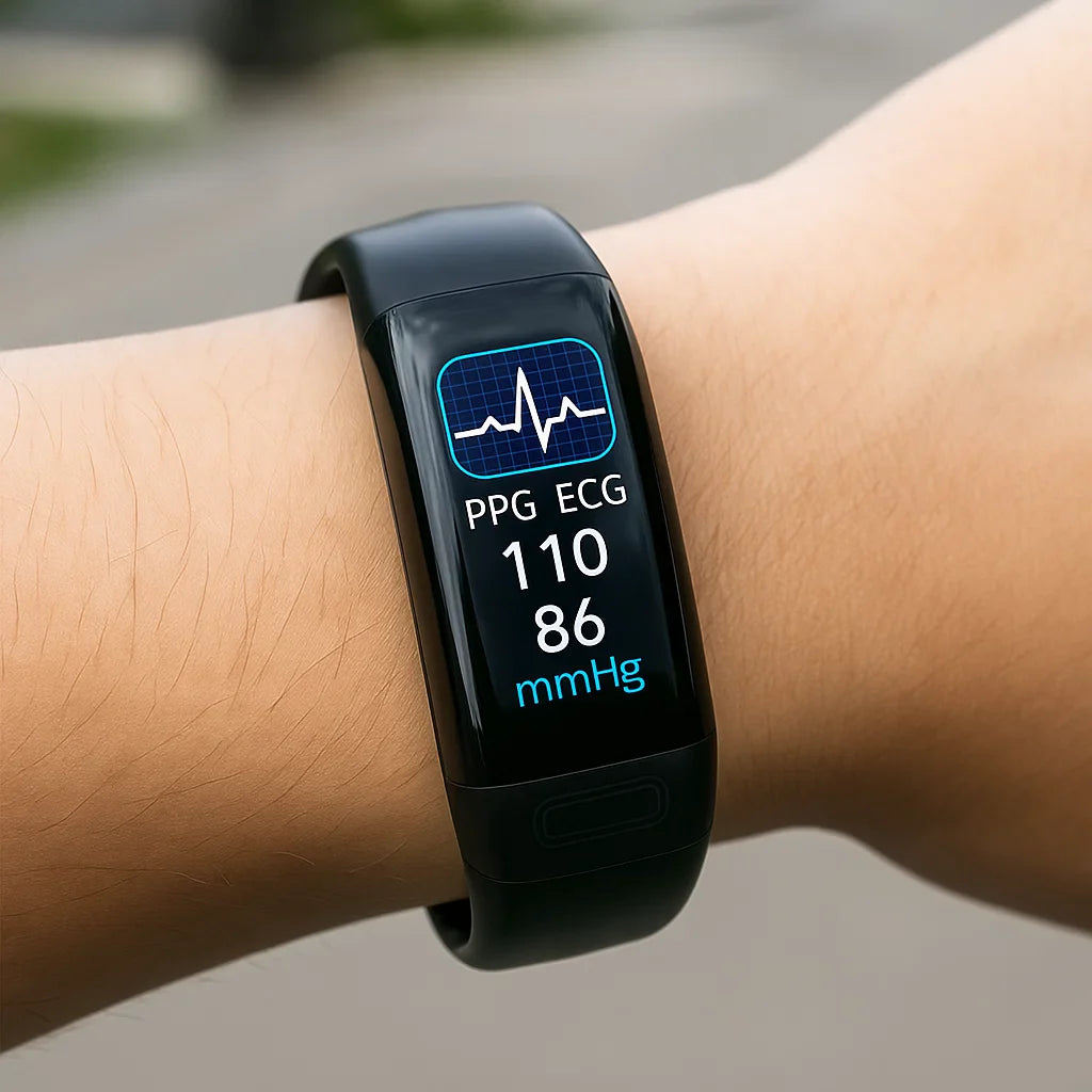 Smartwatch with ECG and Blood Pressure Monitor