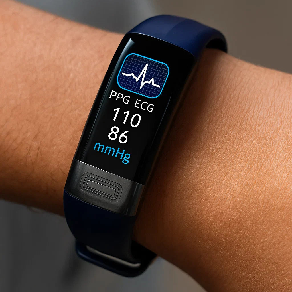 Smartwatch with ECG and Blood Pressure Monitor