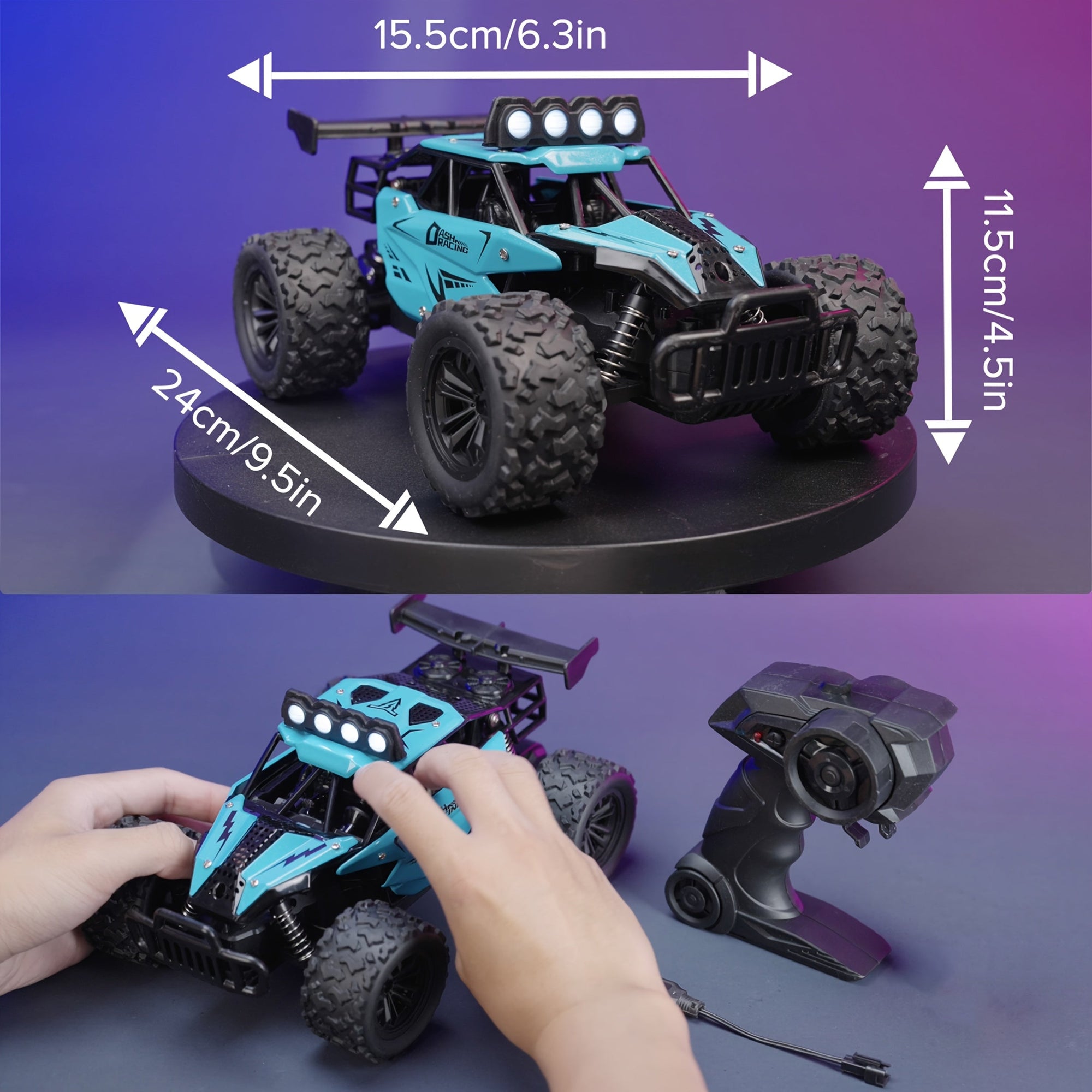 Remote Control Car with Alloy Body and Lights