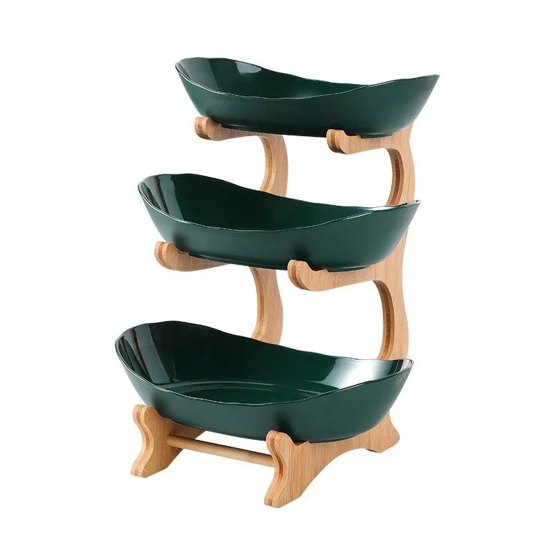 Fruit Bowl Stand with Wooden Frame