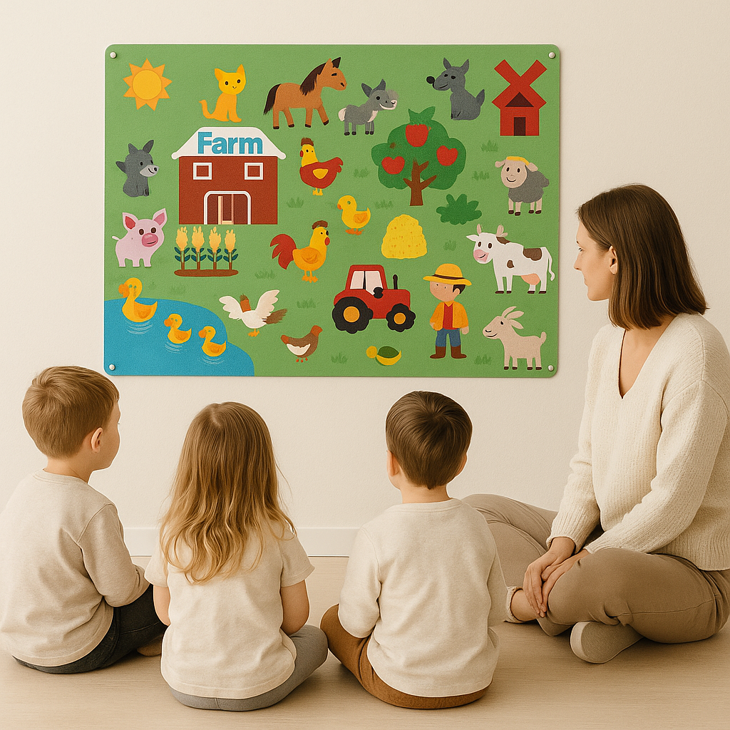 Wall Art Felt Board Zoo Learning Toy