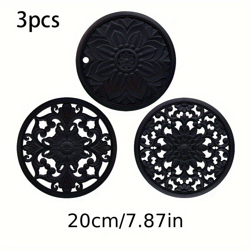 Heat Resistant Silicone Trivet Mat Set