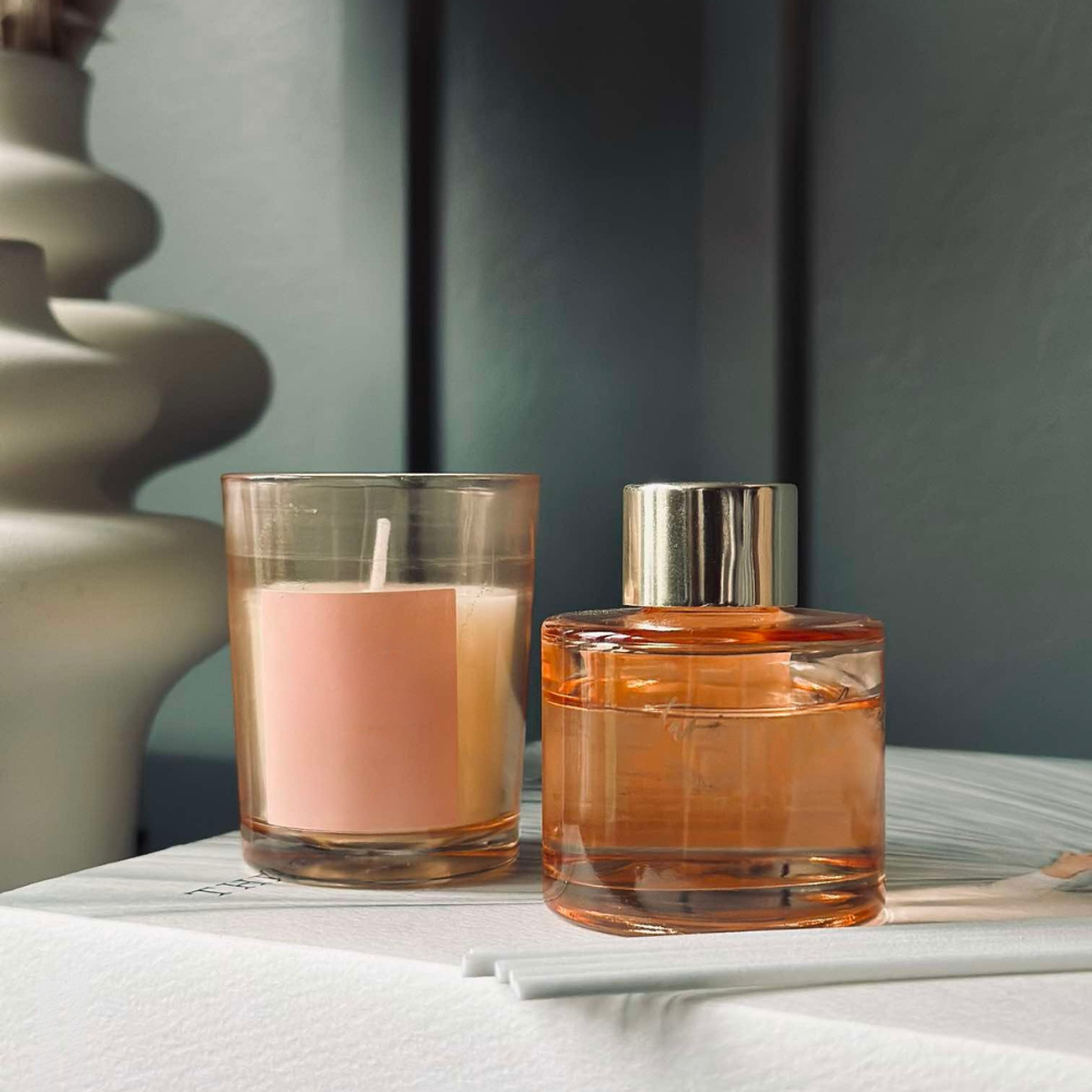 Scented Candle Diffuser Glass Aromatherapy Set