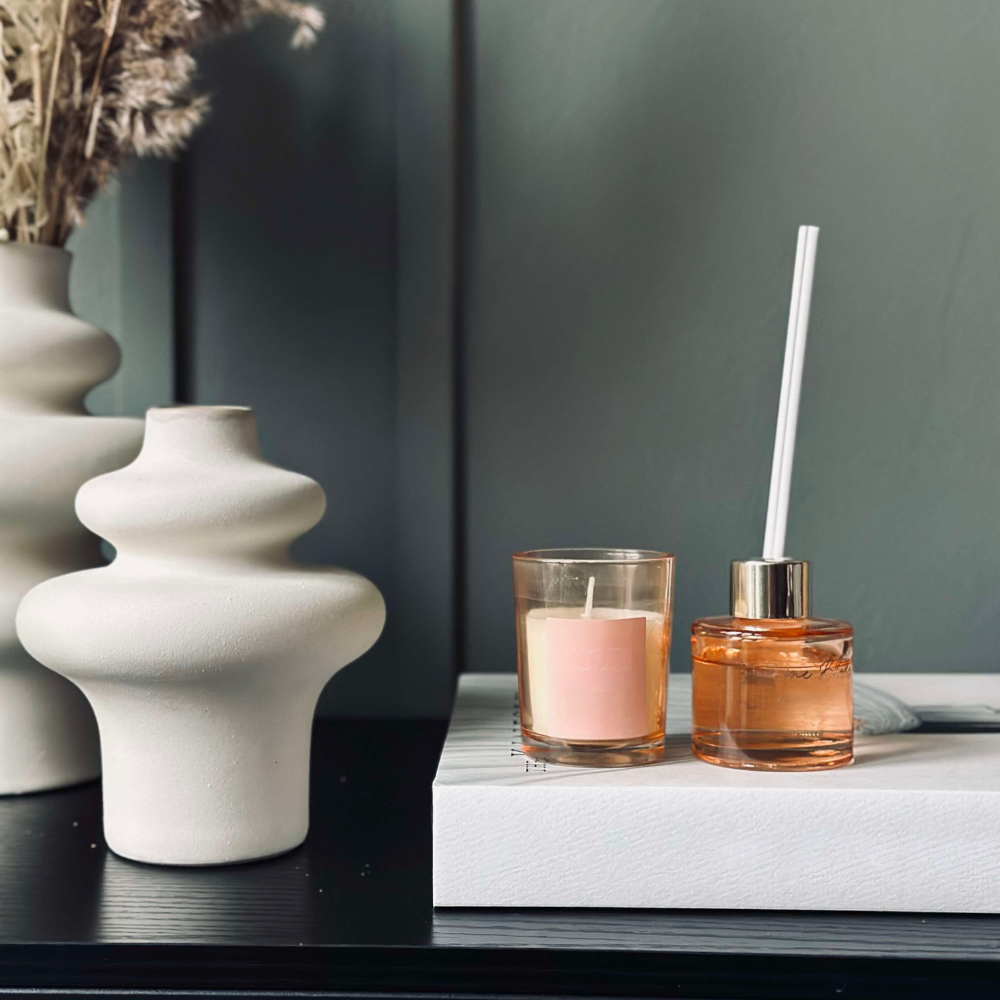 Scented Candle Diffuser Glass Aromatherapy Set