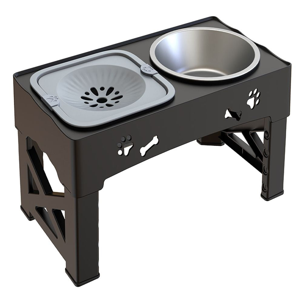 Dog Bowl Raised Adjustable Slow Feeder Stand