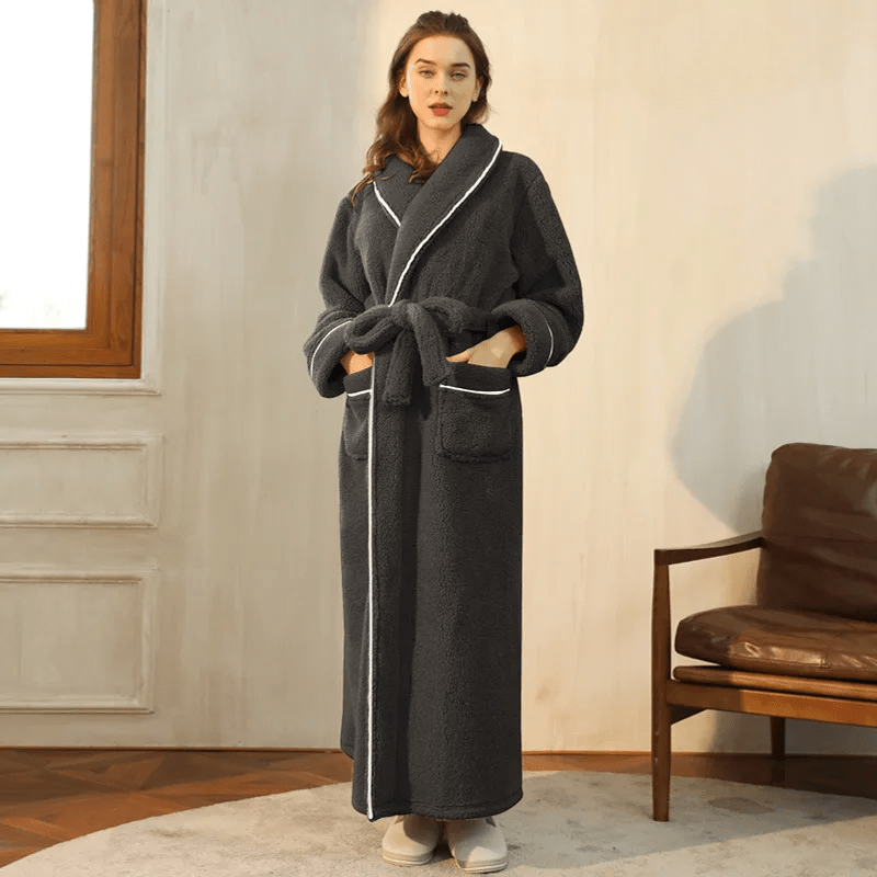 PlushTherm Robe | Soft Flannel Warm Bathrobe for Winter