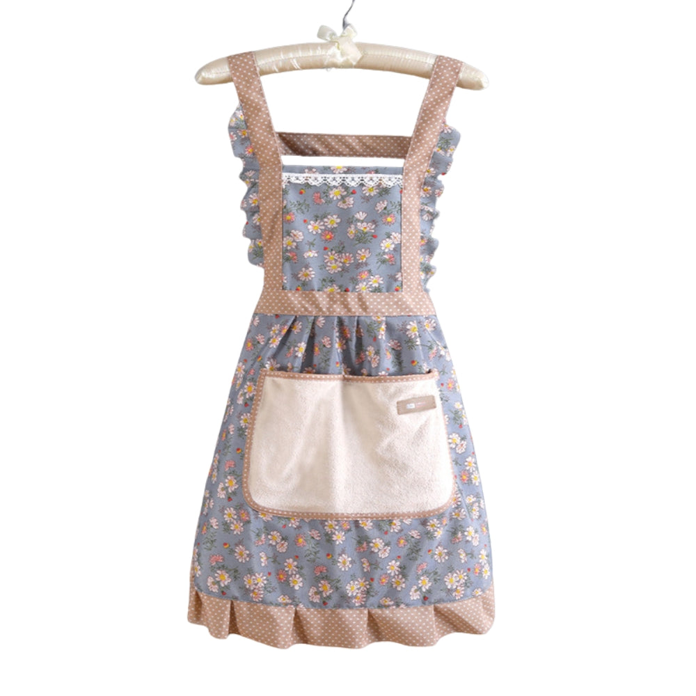 Apron Cotton Floral Waterproof Kitchen Wear
