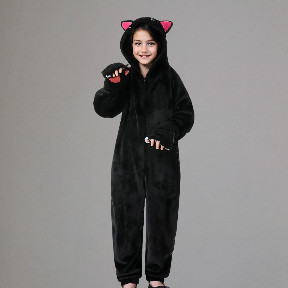 Halloween Kids Cat Costume Onesie Cosplay Outfit