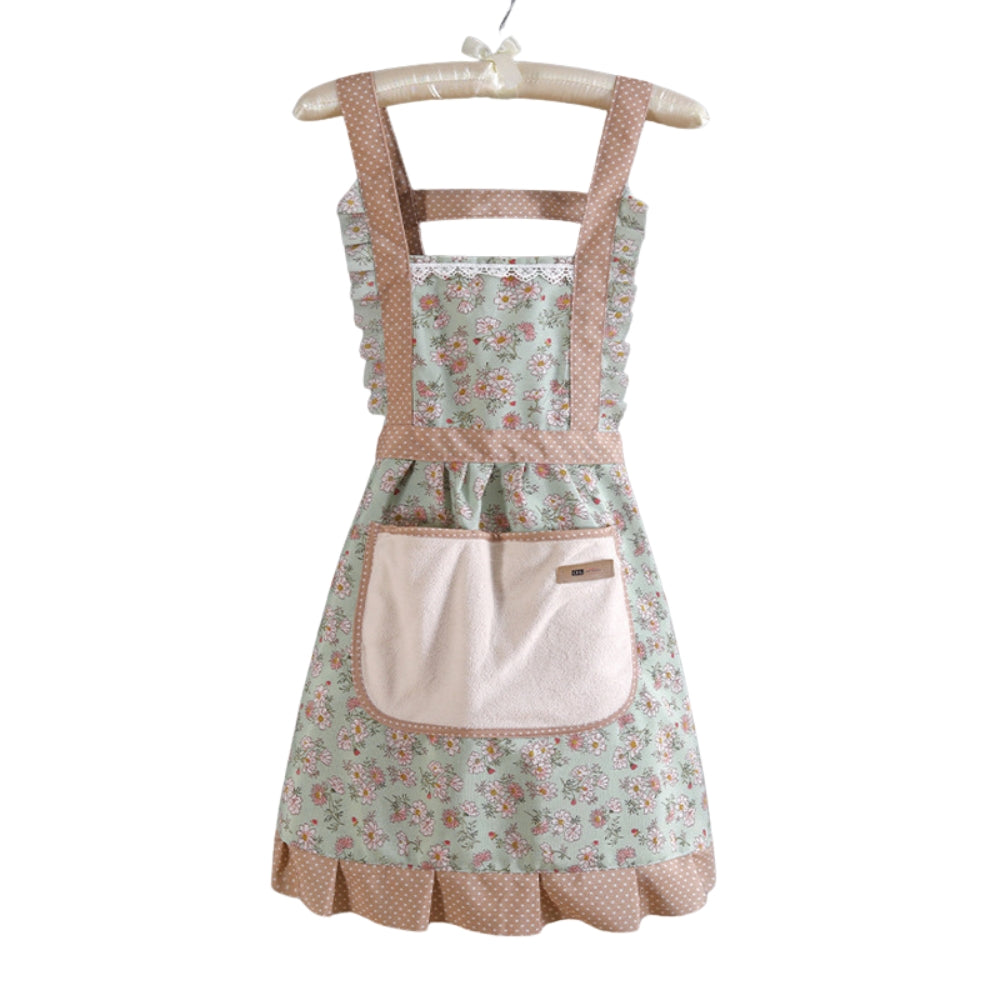 Apron Cotton Floral Waterproof Kitchen Wear