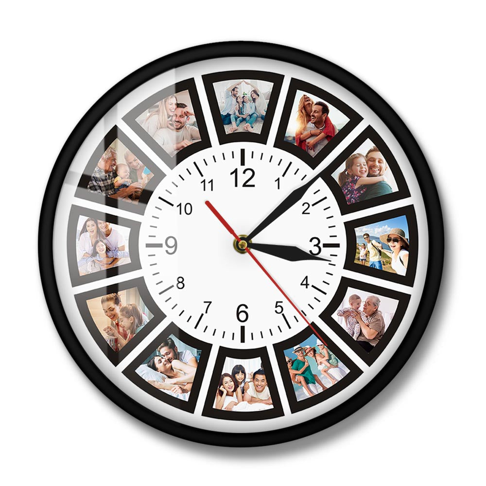 Wall Clock Personalized Photo Collage Frame