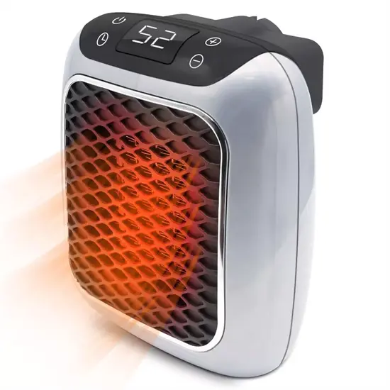 Electric Ceramic Compact Room Heater Timer Safe