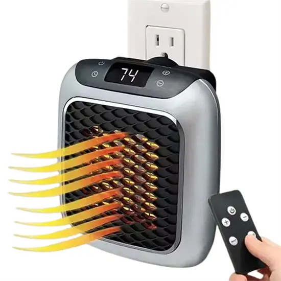 Electric Ceramic Compact Room Heater Timer Safe