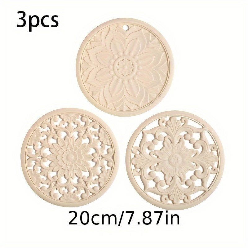 Heat Resistant Silicone Trivet Mat Set