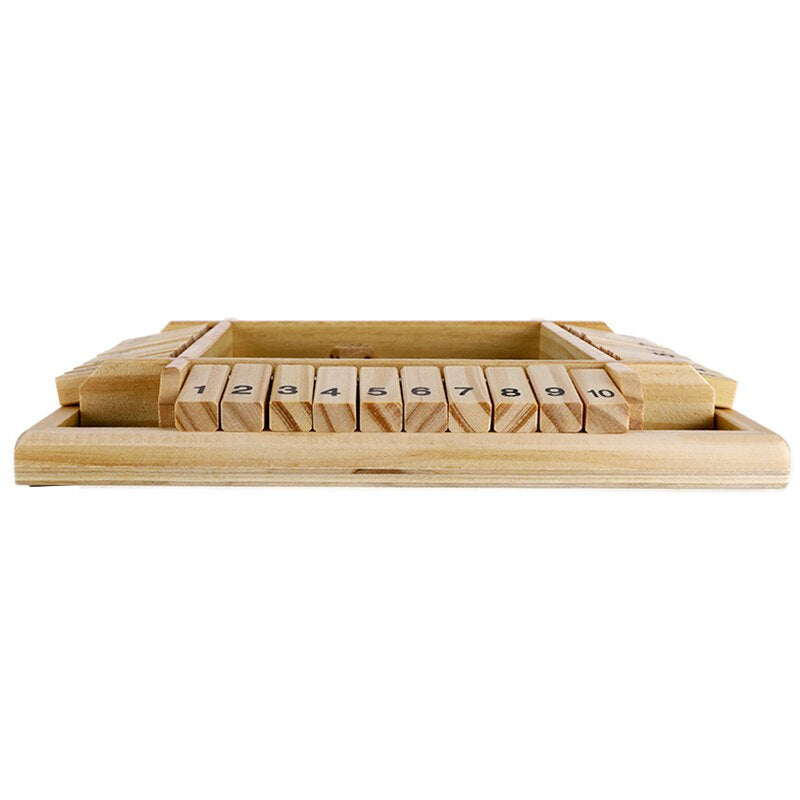 Wooden Shut the Box Dice Game Board