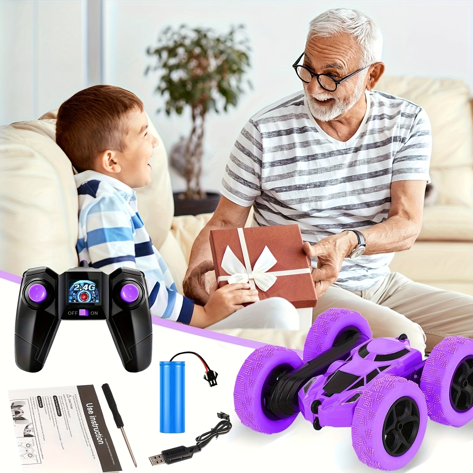 Remote Control Stunt Car with Lights