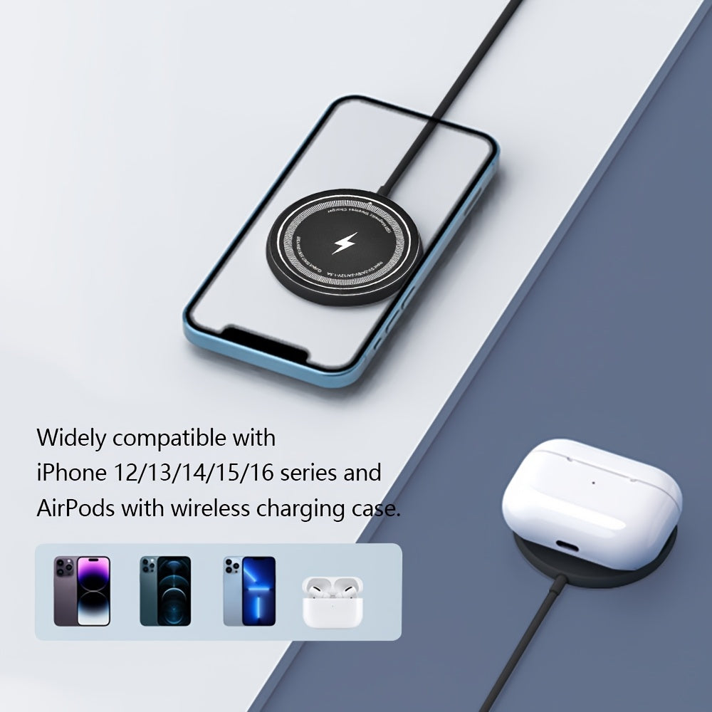 Wireless Magnetic Phone Charger with USB Cable