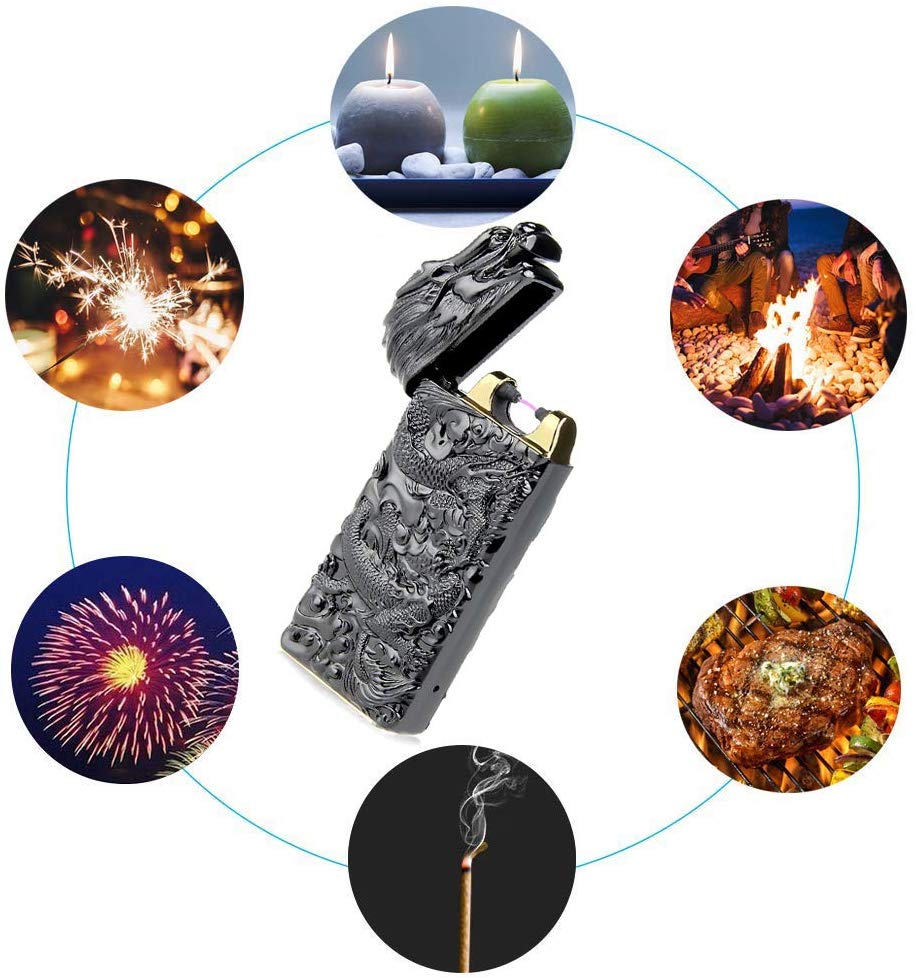 Plasma Dragon Engraved Rechargeable Lighter