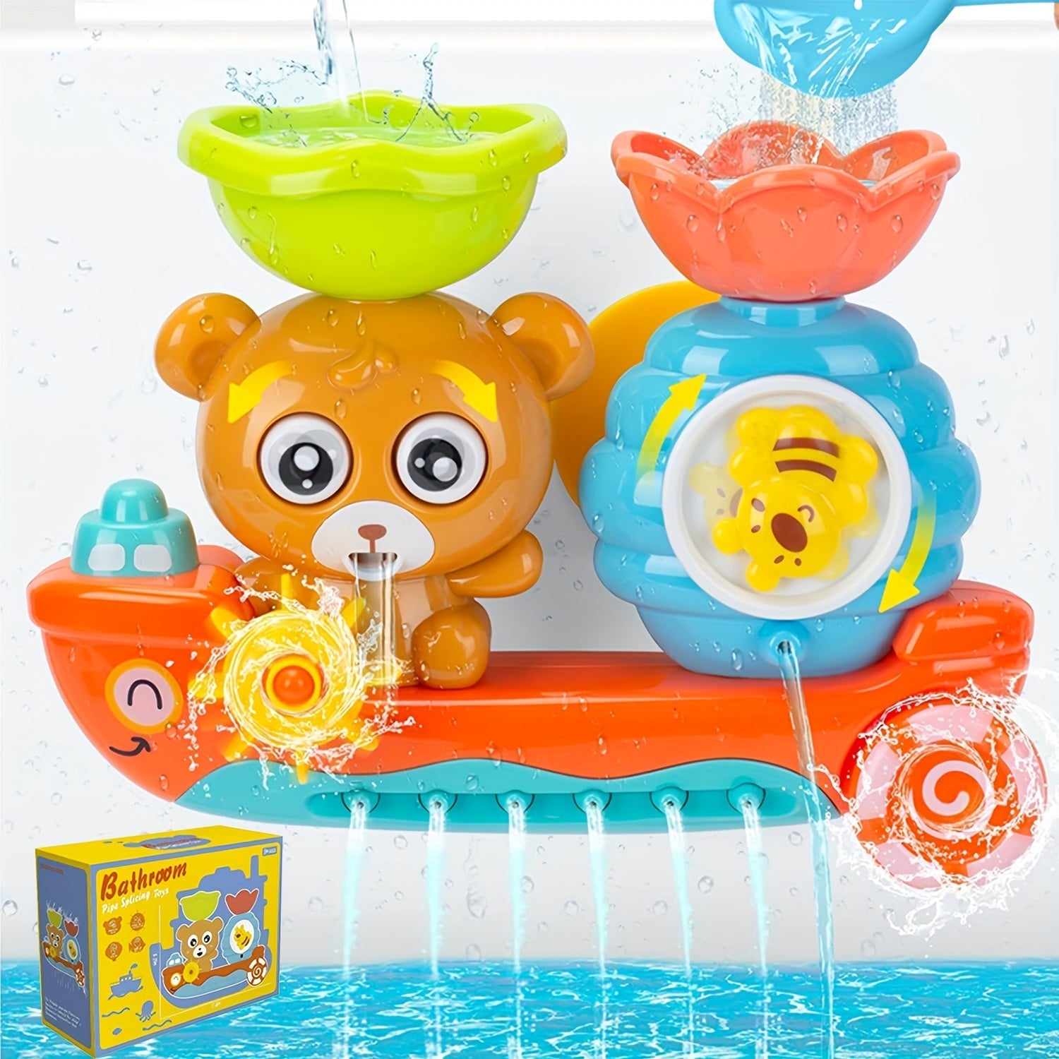 Baby Bath Toy Floating Bear Boat