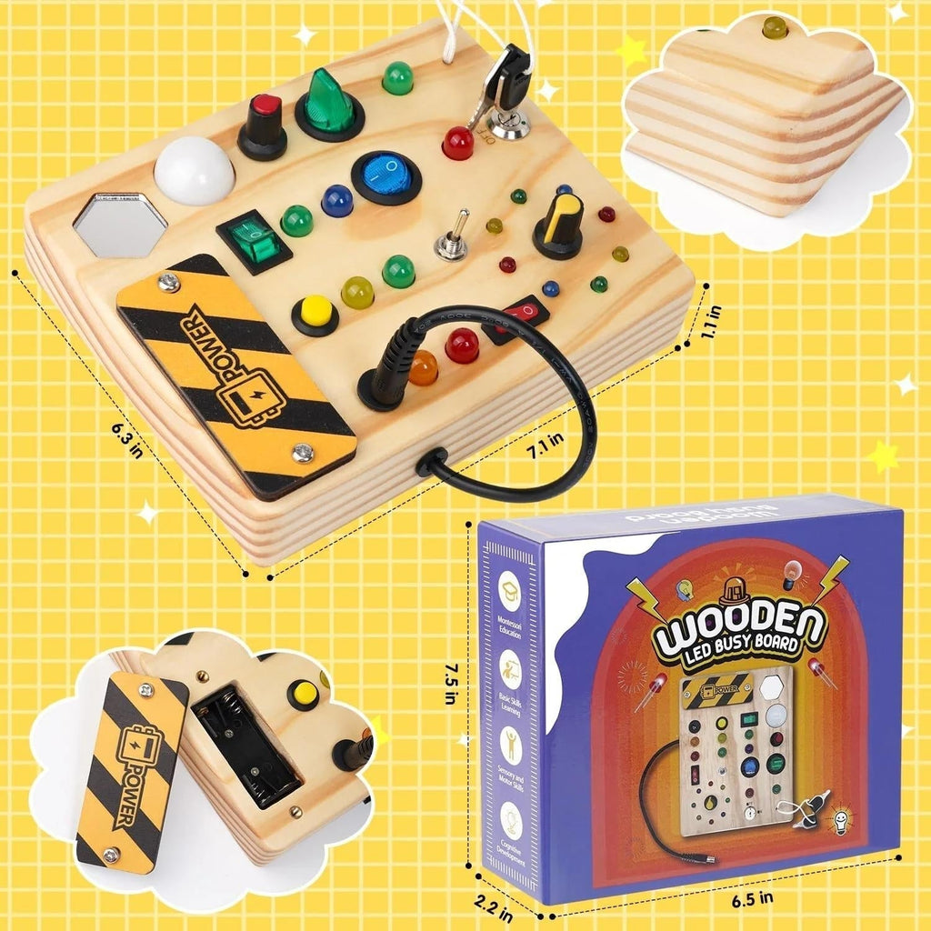 Wooden Learning Toy with Lights and Switches