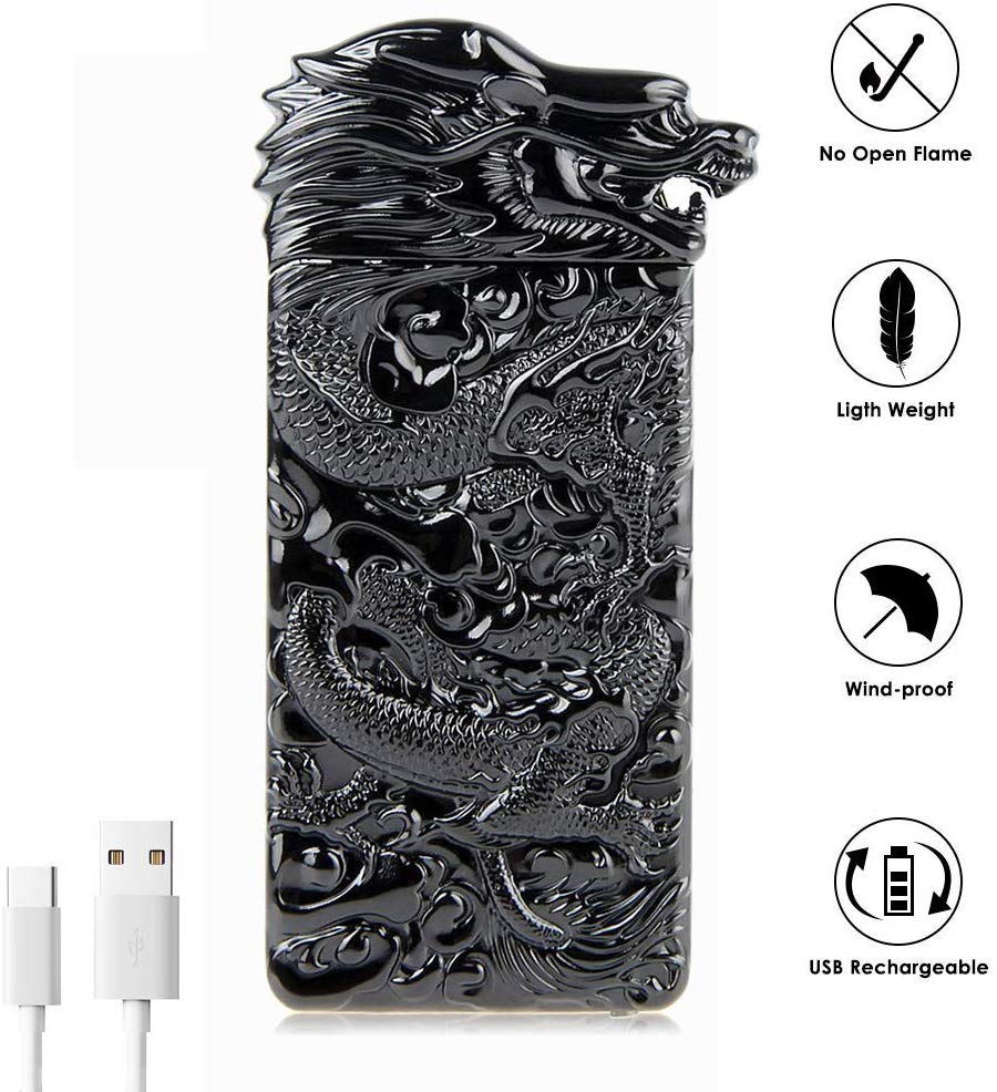 Plasma Dragon Engraved Rechargeable Lighter