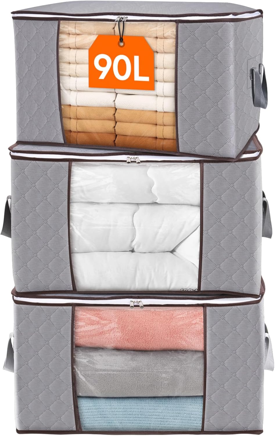 Storage Boxes with Handles for Clothes Organization