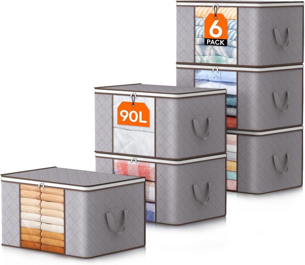 Storage Boxes with Handles for Clothes Organization