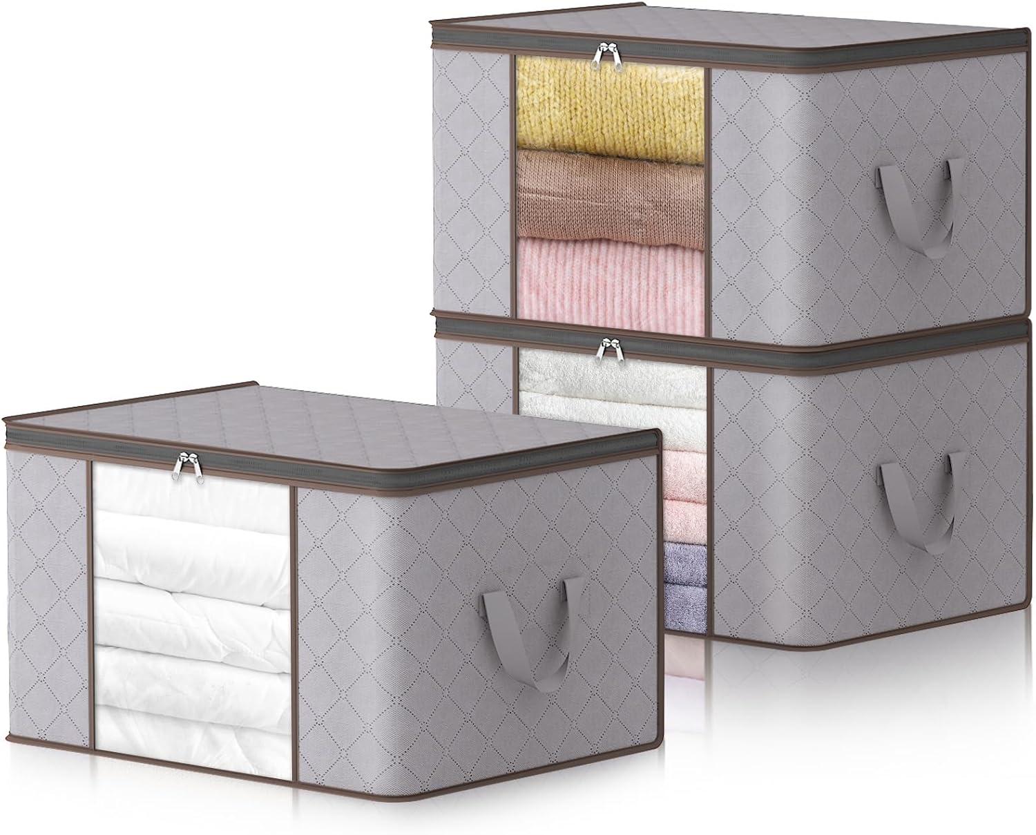Storage Boxes with Handles for Clothes Organization