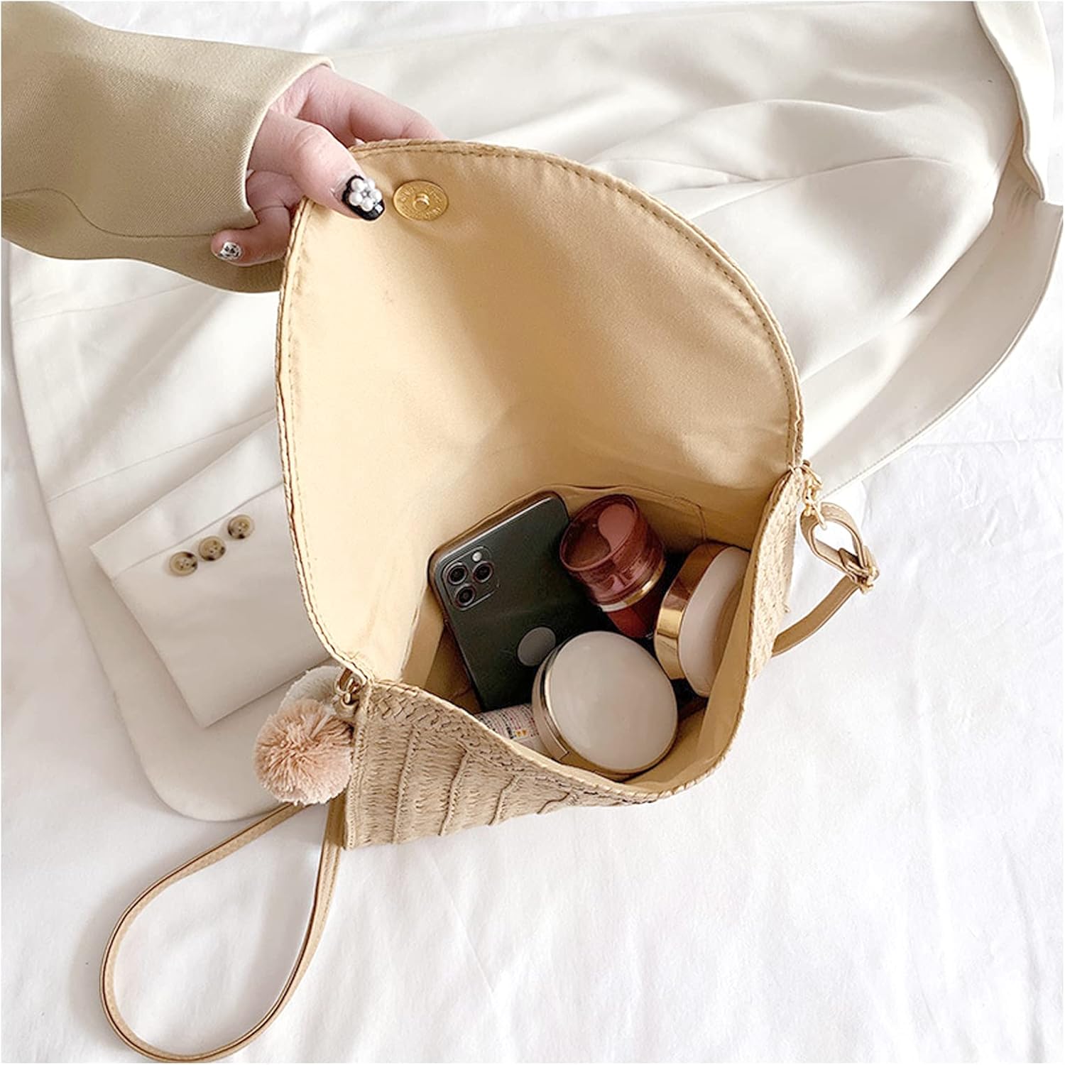 Straw Crossbody Bag Summer Woven Shoulder Purse