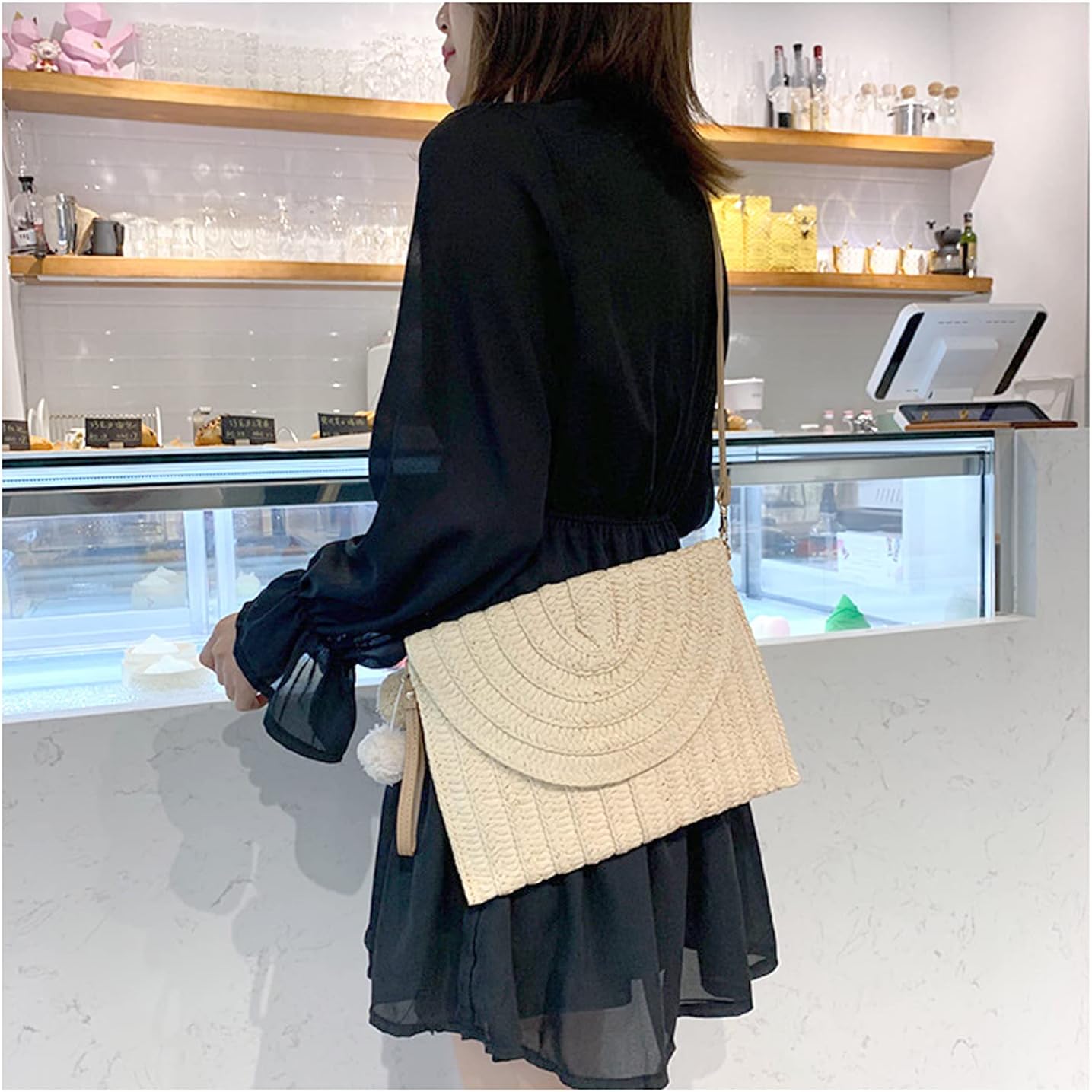 Straw Crossbody Bag Summer Woven Shoulder Purse