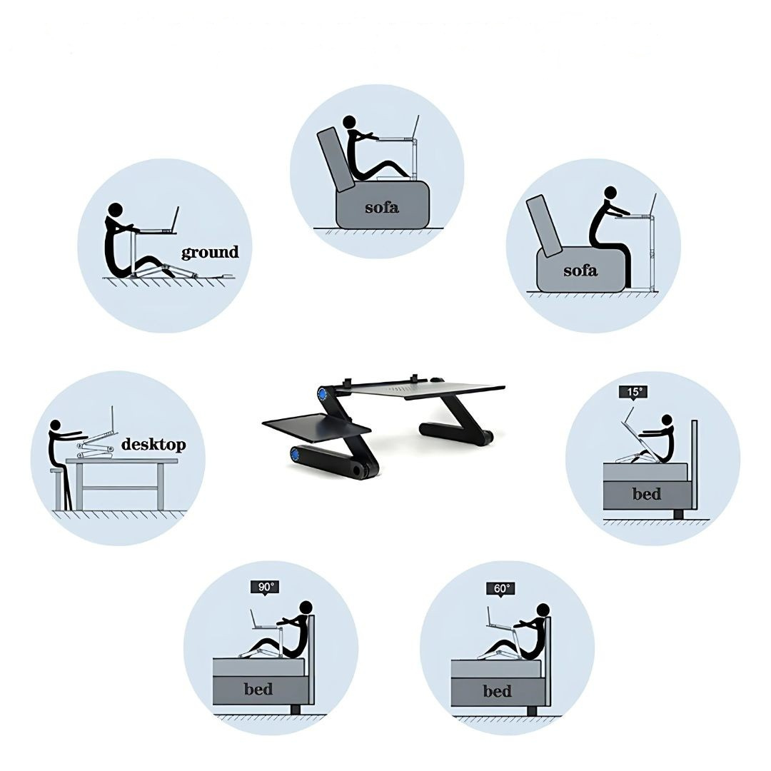 Laptop Stand Adjustable Aluminum Ergonomic Desk Tray