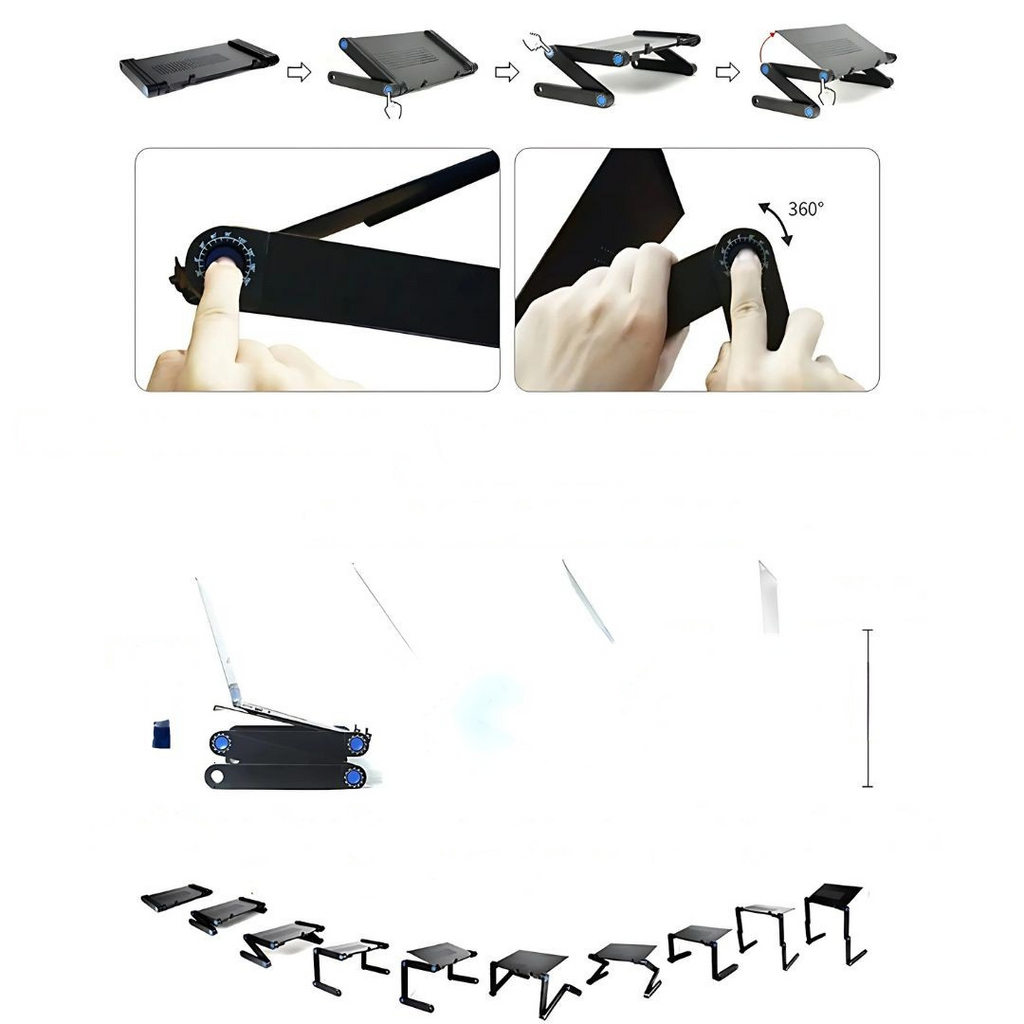 Laptop Stand Adjustable Aluminum Ergonomic Desk Tray