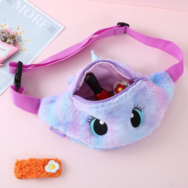 Kids Bum Bag with Plush Unicorn Design