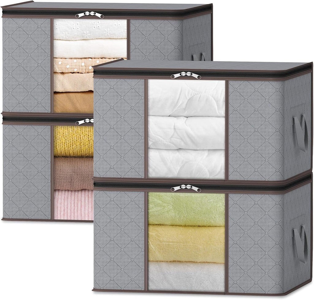 Storage Boxes with Handles for Clothes Organization