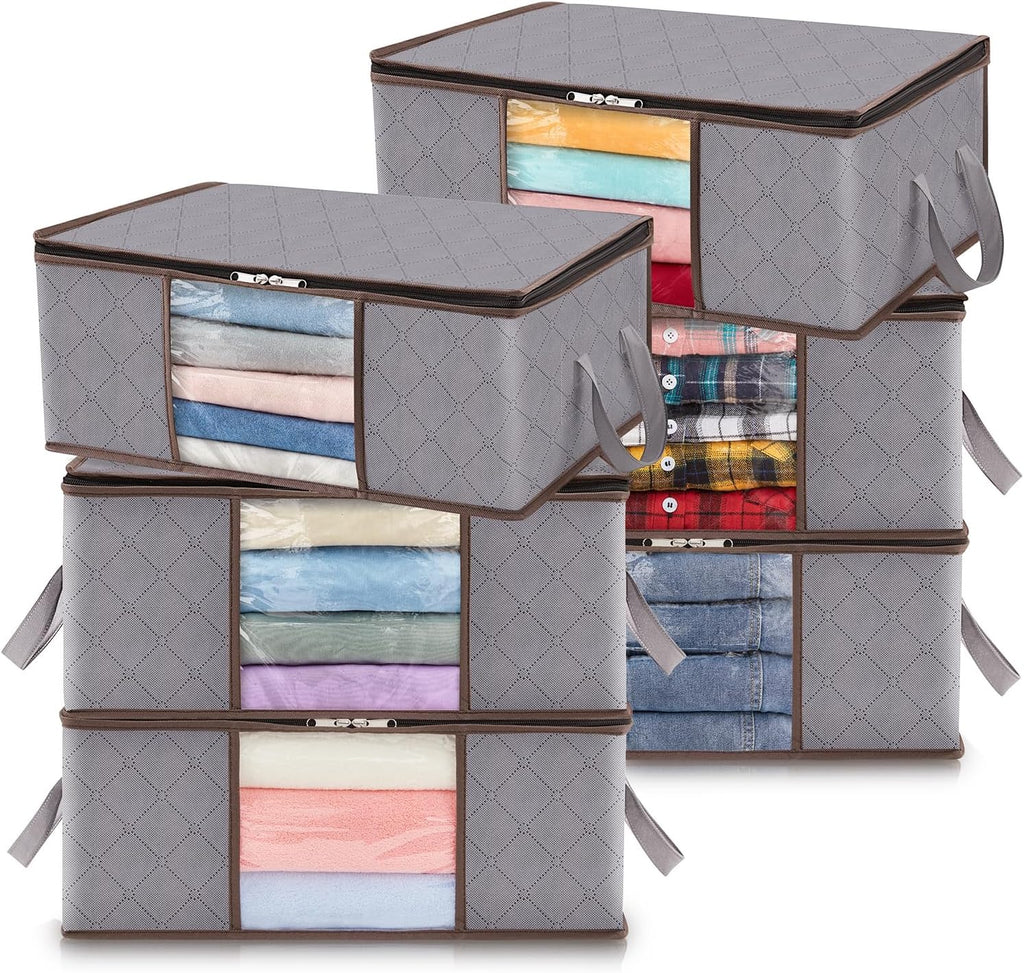 Storage Boxes with Handles for Clothes Organization