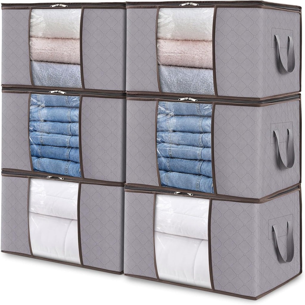 Storage Boxes with Handles for Clothes Organization