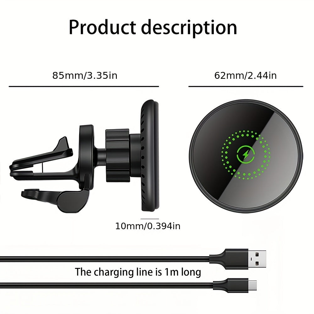 Wireless Car Charger Magnetic Phone Mount