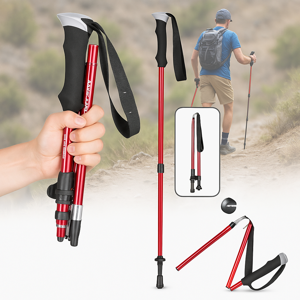 Hiking Poles Foldable Lightweight Aluminum Walking Sticks