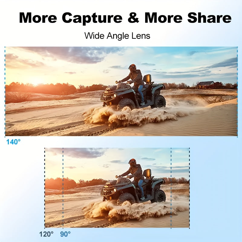 Action Camera with HD Video and Wide Lens