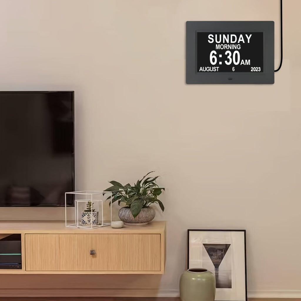 Digital Wall Clock Calendar Alarm Display Frame